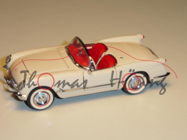 Chevrolet Corvette 1953, perlweiß, Türen und Motorhaube zu öffnen, Franklin Mint, 1:43, mit Zettel,