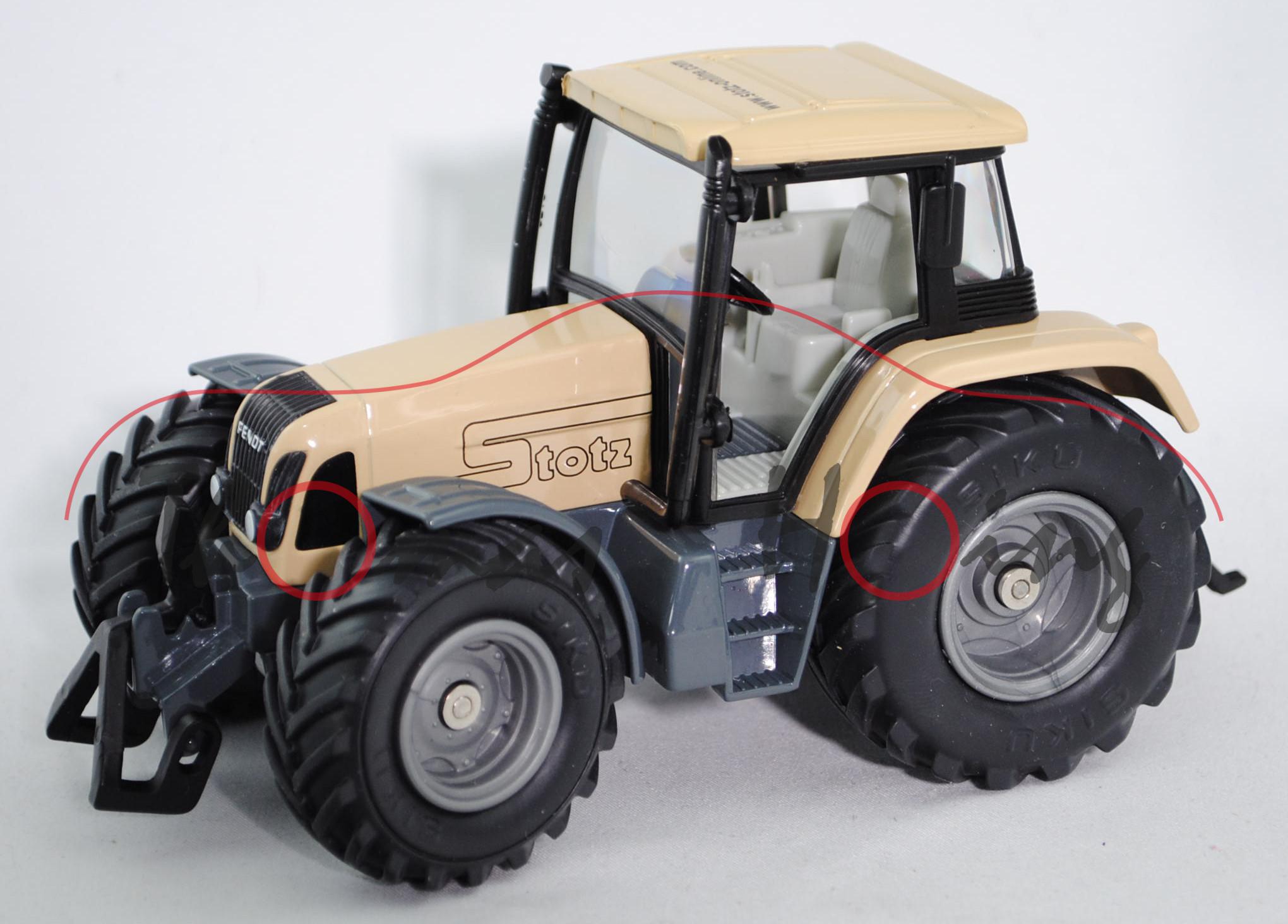 Fendt Favorit 716 Vario Traktor (Modell 1998-2003), beige/schwarz/blaugrau, Dach beige (lackiert), S