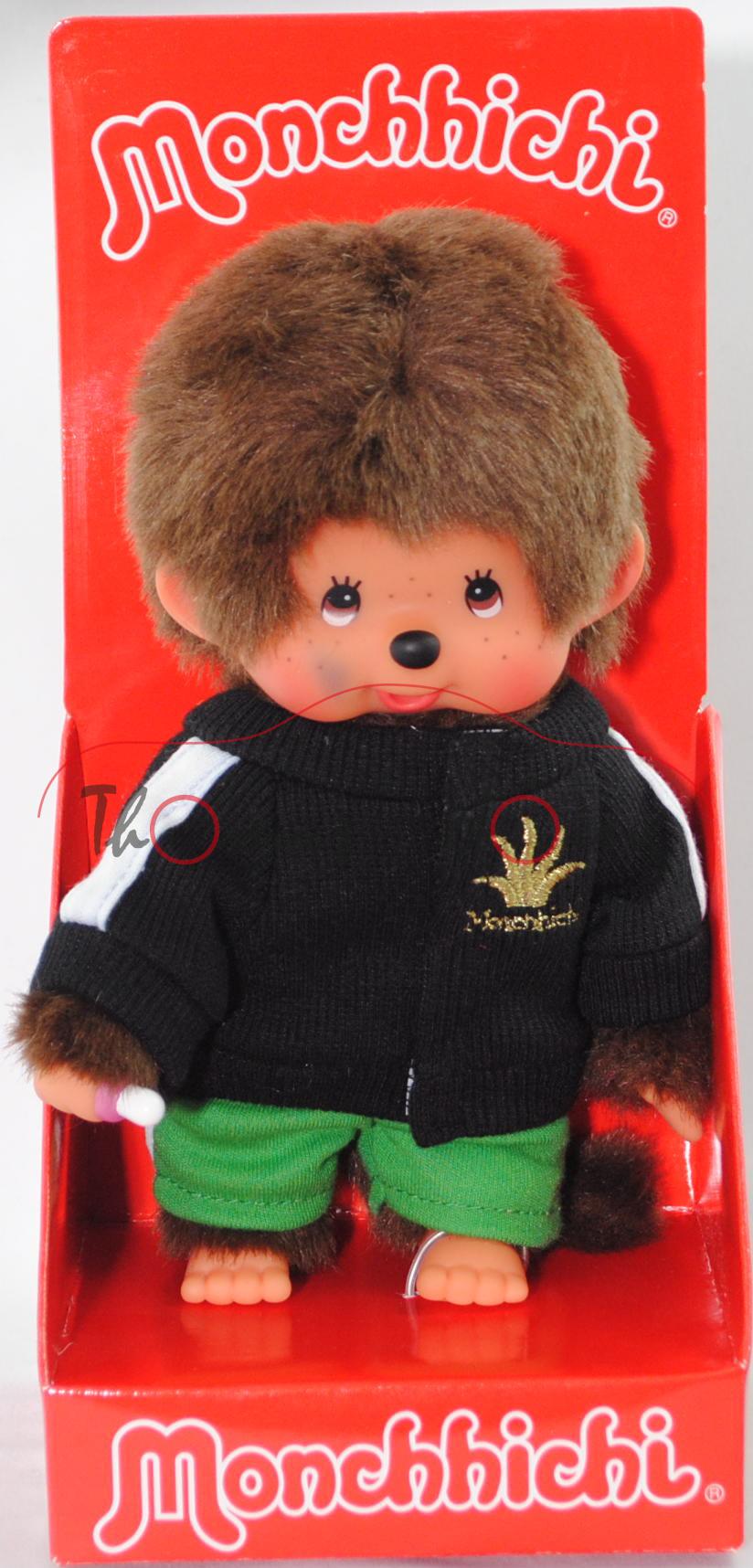 Monchhichi Black Trainer/Pants Boy, 20 cm groß, Sekiguchi