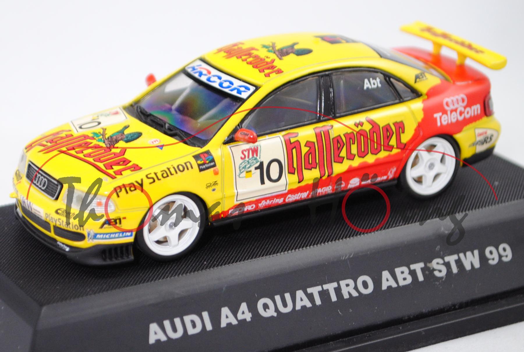 Audi A4 quattro Supertouring, gelb, STW 1999, Chr. Abt, Nr. 10, Team Abt Sportsline, JADI®, 1:43, mb