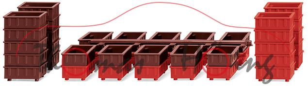Zubehörpackung - Stapelkästen II, feuerrot und oxidrot, Wiking, 1:87, mb (EAN 4006190018197)