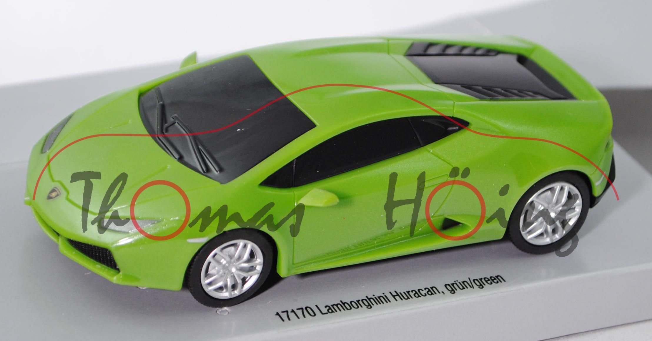 Lamborghini Huracán LP 610-4 (Modell 2014-), hell-gelbgrün, Pull Back Action (Rückziehmotor), Carrer