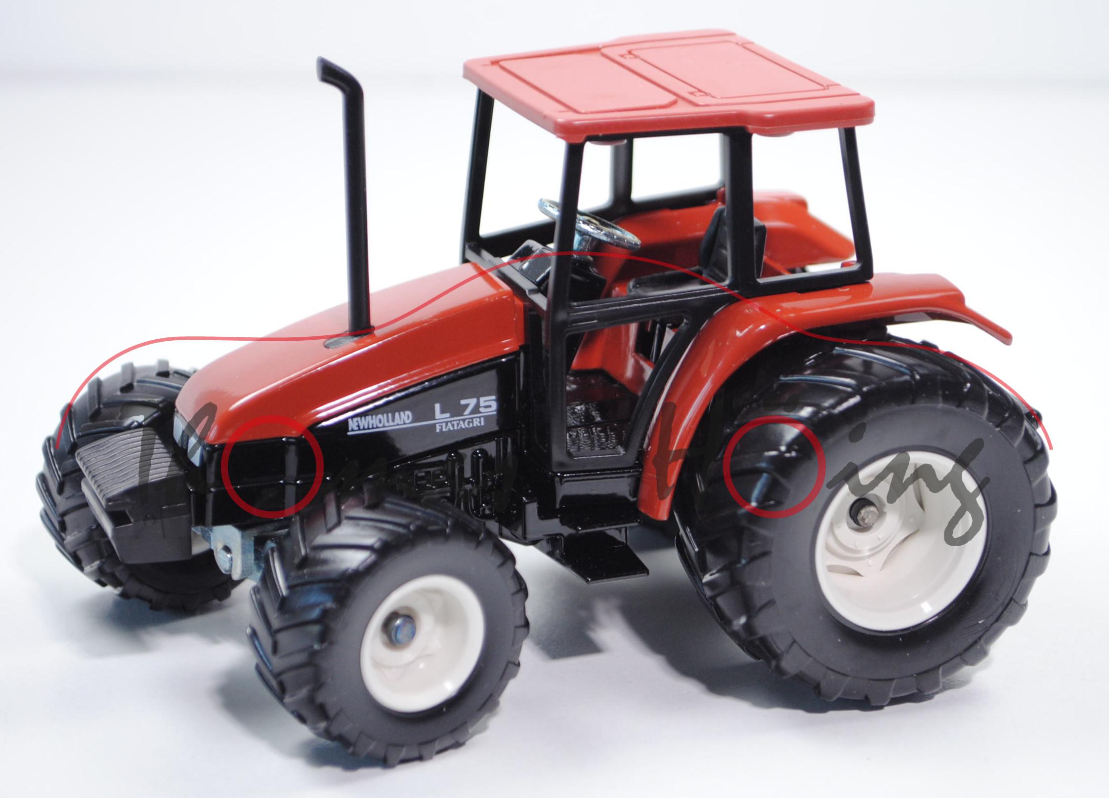 00001 New Holland Fiatagri L 75 (Mod. 96-98), korallenrot (terrakotta), Terrareifen, SIKU, 1:32, L15