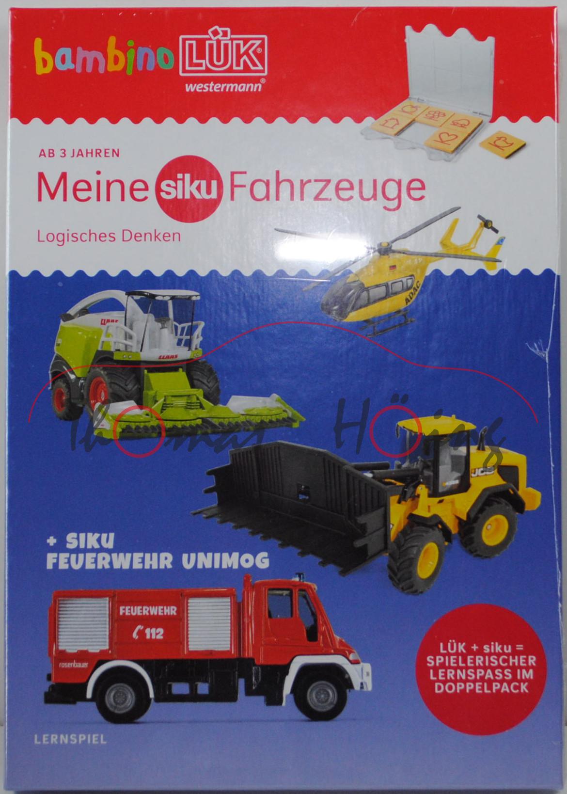 00000 bambino LÜK-Set Meine siku Fahrzeuge, mit MB Unimog Feuerwehr TLF, Westermann Verlag