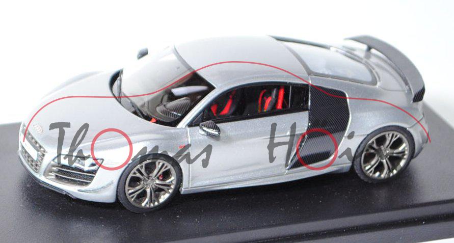 Audi R8 GT, Mj. 2011, silber, Looksmart Models (Handarbeitsmodell), 1:43, PC-Box, limitierte Auflage