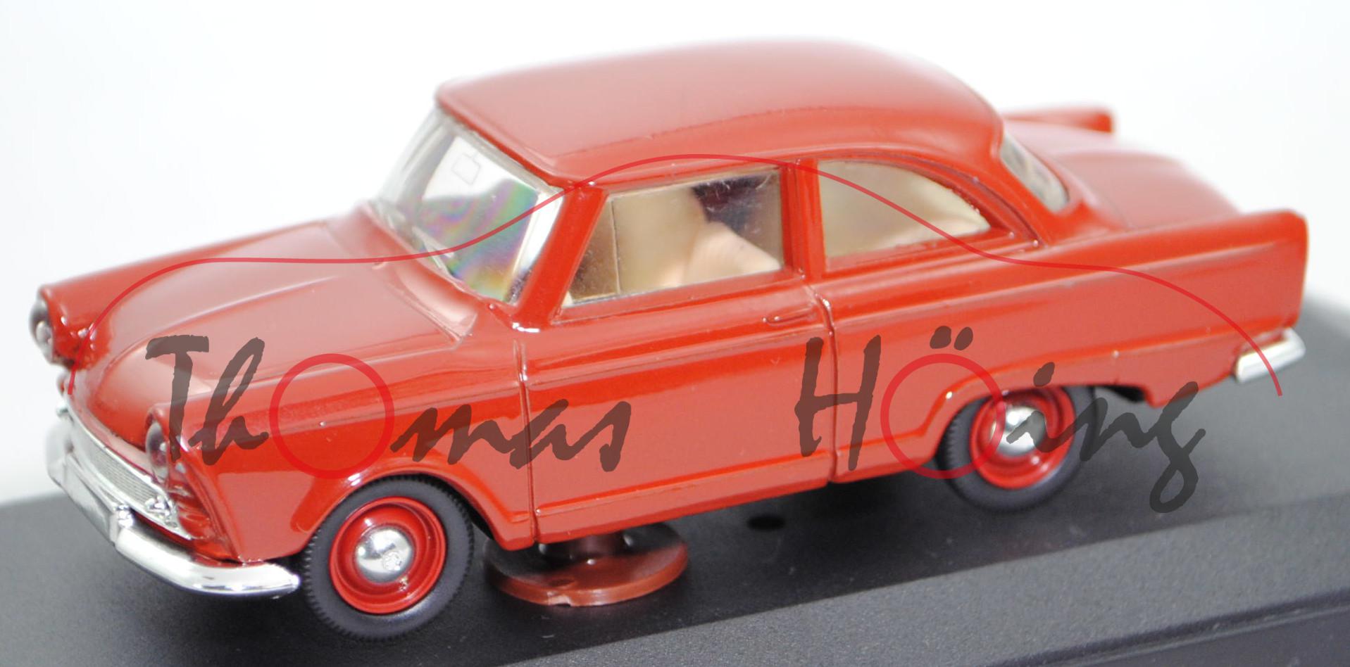 DKW Junior 750 (Typ F11 '60, Baumuster 8801, Mod. 1959-1962), d.-korallenrot, VITESSE, 1:43, PC-Box