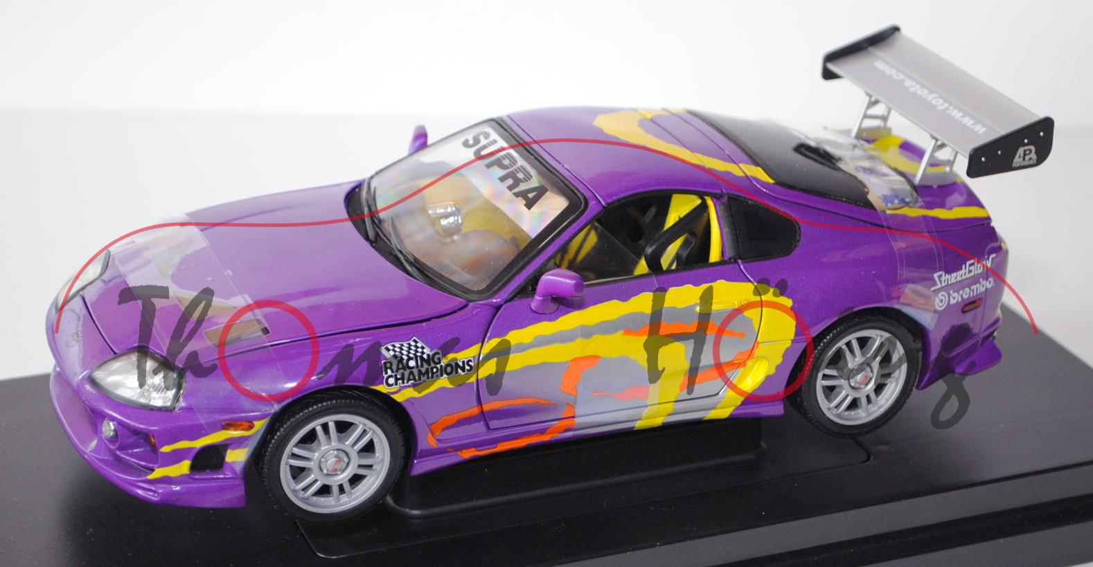 Toyota Supra (Typ JZA80), Modell 1993-2002, dunkel-signalviolett, RACING / CHAMPIONS, RCERTL, 1:18, 