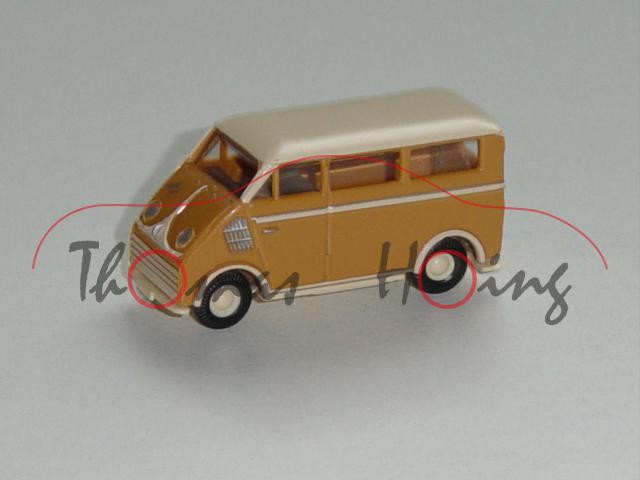 DKW Schnellaster Bus, beige/hell-braunbeige, Busch, 1:87, mb