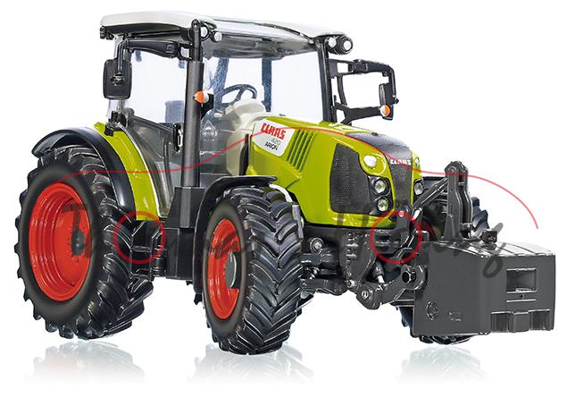 Claas Arion 420 Traktor (Modell 2015-), hell-olivgrün/perlweiß, dachtransparente Panoramic-Kabine, 1