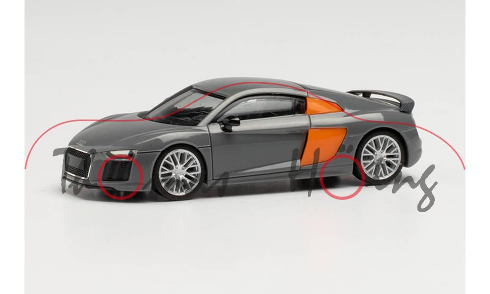 Audi R8 V10 plus (2. Generation, Baureihe 4S, Modell 2015-2019), nardograu (LY7C), Herpa, 1:87, mb