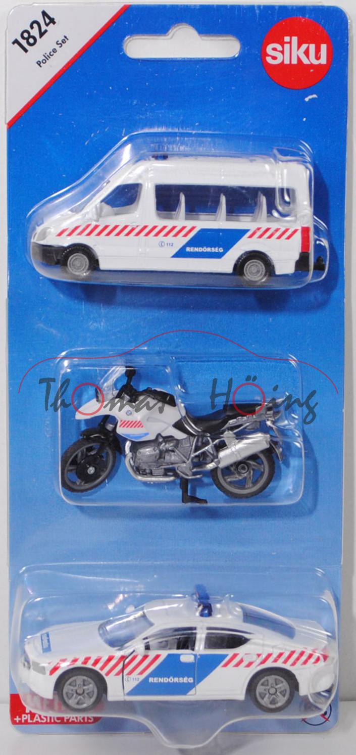 06401 HU Police Set: Mercedes-Benz Sprinter II + BMW R1200 GS + Dodge Charger SXT, P29e Limited