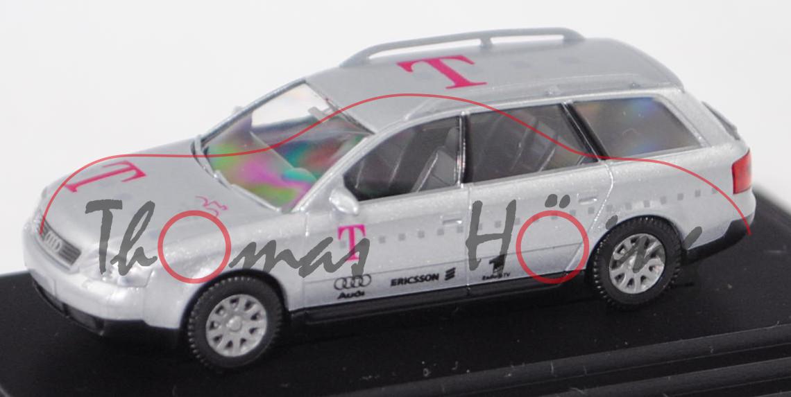 Audi A6 Avant (2. Gen. A6, Baureihe C5, Typ 4B, Modell 98-05) Telekom, lichtsilber, Wiking, 1:87, mb