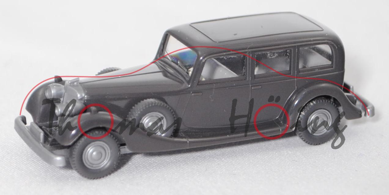 001a Horch 850 (Typ viertürige Pullman-Limousine, Modell 1935-1937), anthrazit (grau), Wiking, 1:87