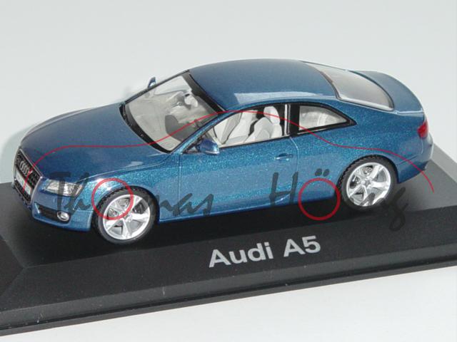 Audi A5, Mj. 2007, arubablau, Schuco, 1:43, Werbeschachtel