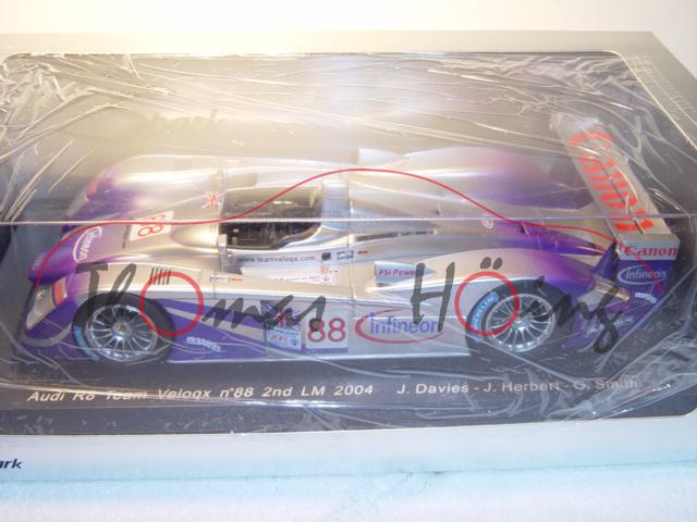 Audi R8, 24h Le Mans 2004, 2. Platz, Davies/Herbert/Smith, Nr. 88, Spark, 1:18, mb