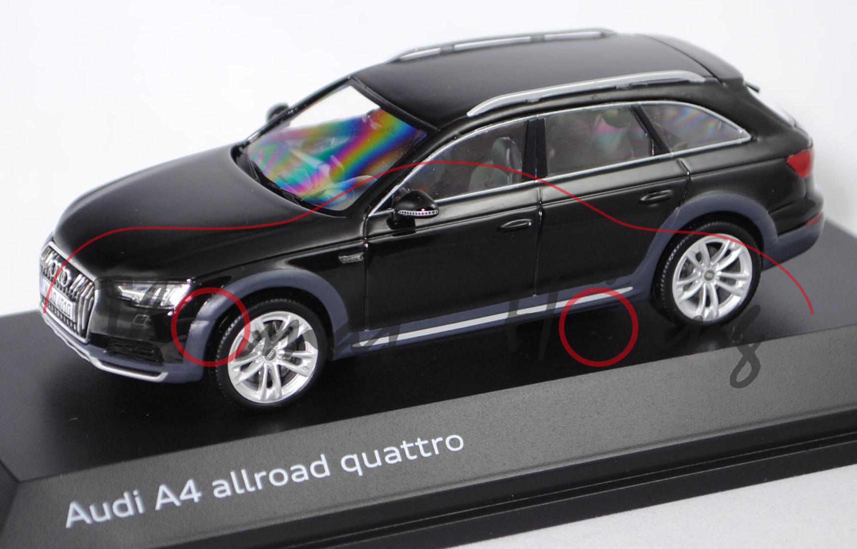 Audi A4 allroad quattro (B9, Typ 8W, Modell 2016-), mythosschwarz, Minimax, 1:43, Werbeschachtel