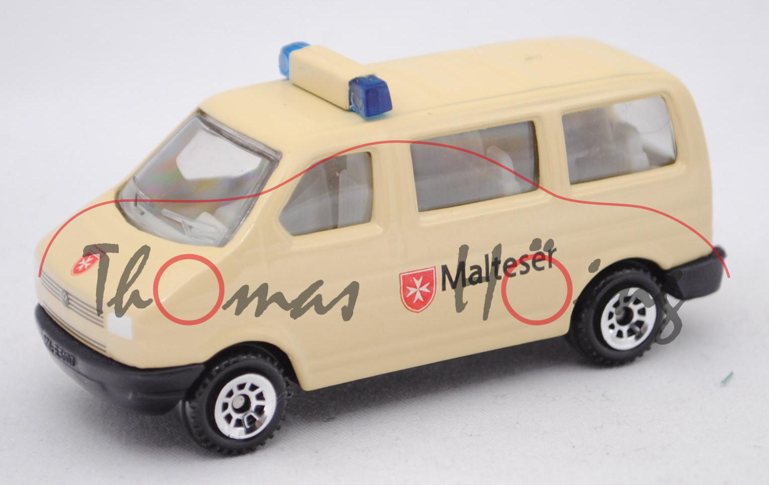 VW T4 facelift Caravelle (Modell 1996-2003) Polizei-Mannschaftswagen, elfenbein, Malteser