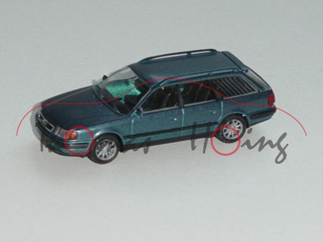 Audi 100 Avant, Mj. 1991, dunkelblaugrünmetallic, Rietze, 1:87, mb