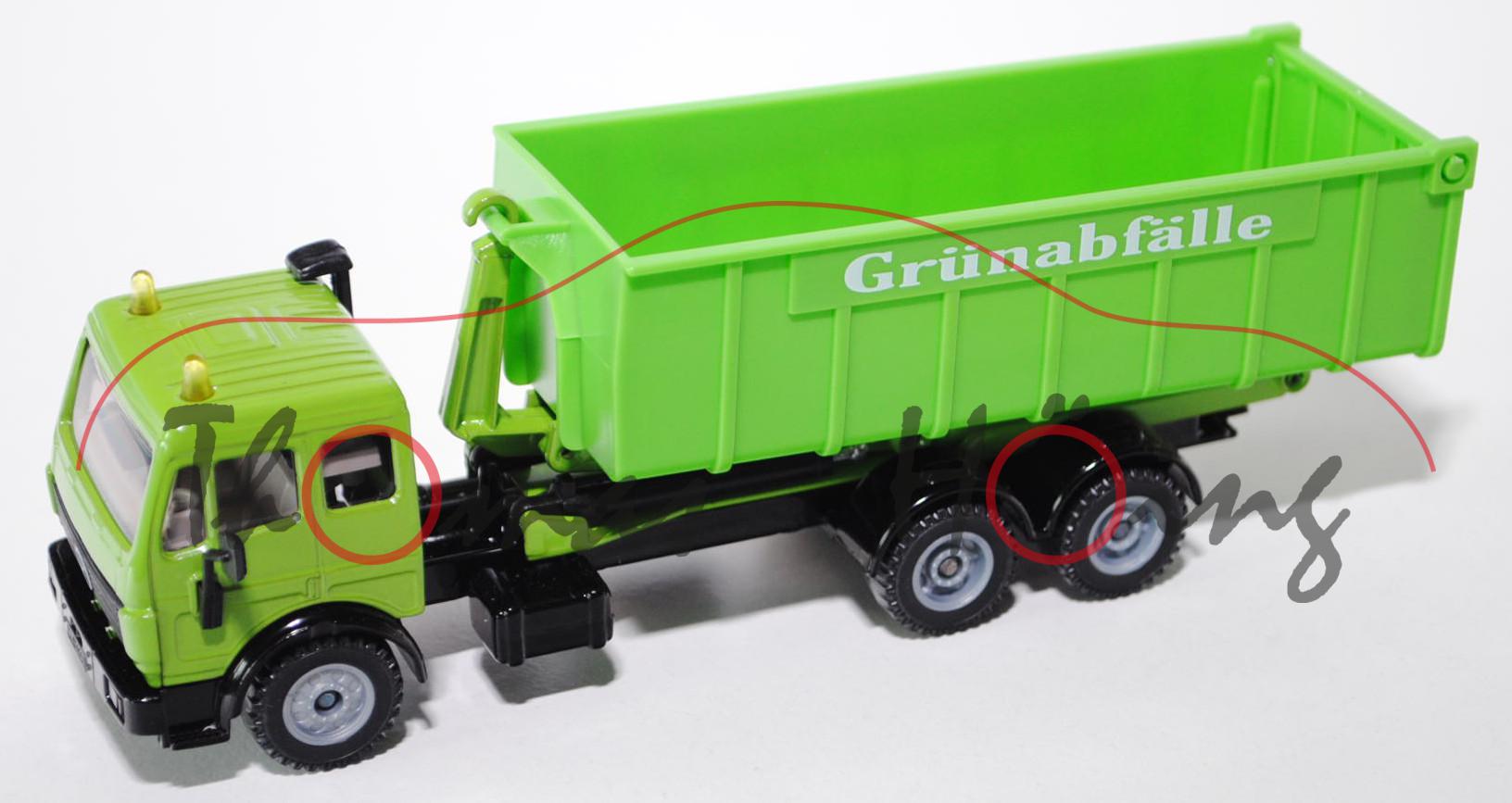 00000 Mercedes SK Abrollkipper mit Hochmulde, gelbgrün/schwarz, Grünabfälle, LKW12, L15