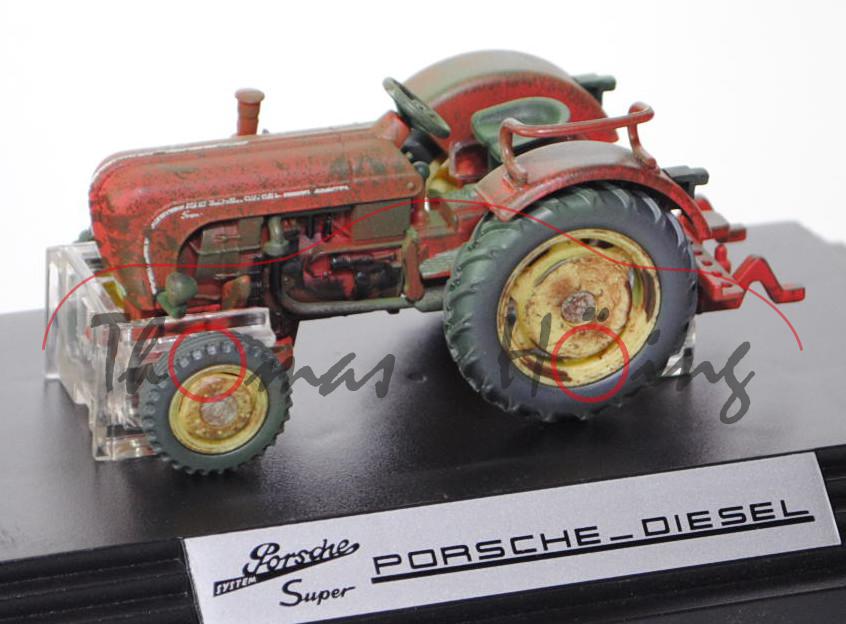 Porsche Diesel Super 308, Modell 1957-1961, karminrot, gealterte Ausführung, SIKU CLASSIC+, 1:32, PC