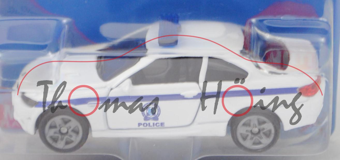 00900 GR BMW M3 Coupé (E92, Modell 2010-2013) Greece Police, reinweiß, POLICE, SIKU, 1:58, P29e