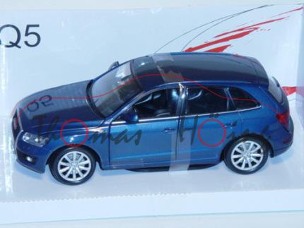 Audi Q5 (Typ 8R), Modell 2008-2012, blaumetallic, MondoMotors, 1:24, mb