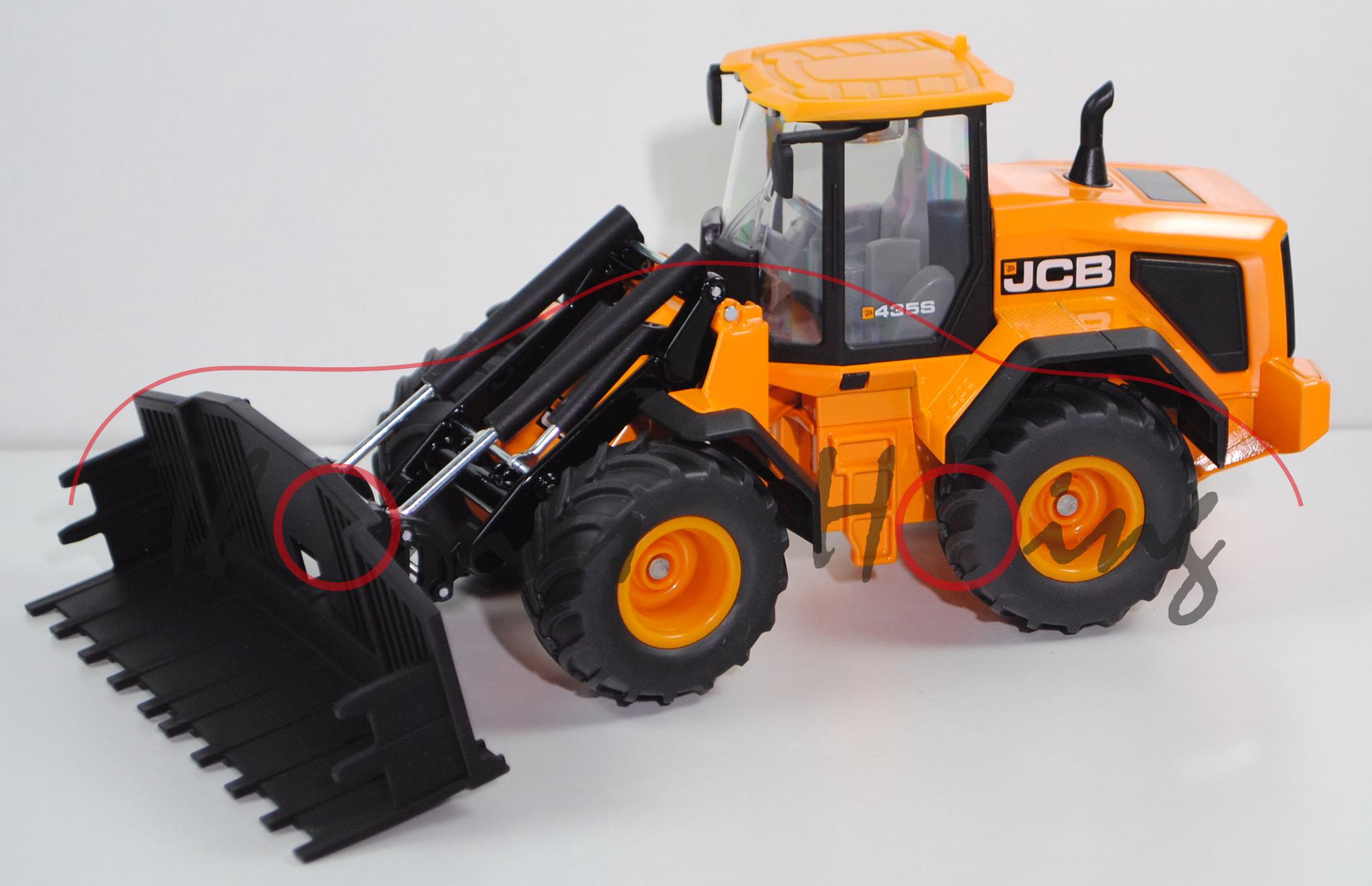 00000 JCB 435S Agri Radlader (Mod. 2013-), melonengelb/schwarz, SIKU FARMER, 1:32, L17mpK