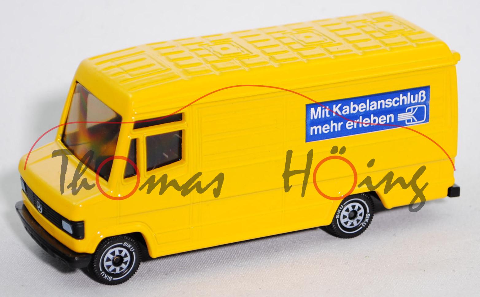 00000 Mercedes-Benz 809 D (Mod. 86-92) Postwagen, gelb, Mit Kabelanschluß ..., ohne Zubehör, SIKU