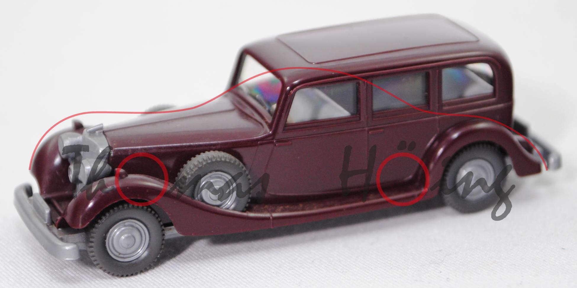 001c Horch 850 (Typ viertürige Pullman-Limousine, Modell 35-37), schwarzrot, Wiking, 1:87, mb