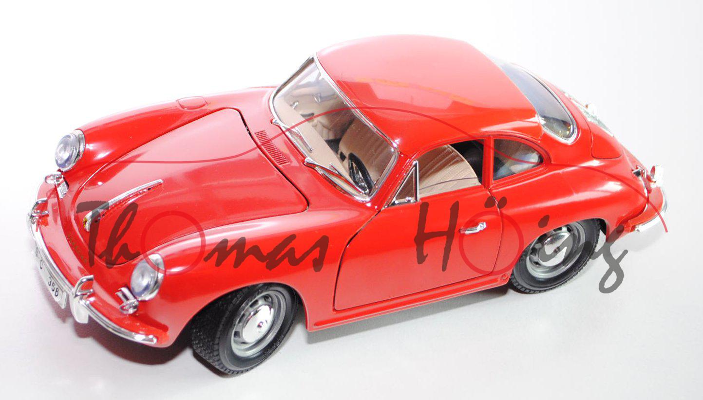 Porsche 356 B Coupe (1961), verkehrsrot, Türen + Motorhaube + Kofferraum zu öffnen, mit Lenkung, Bbu