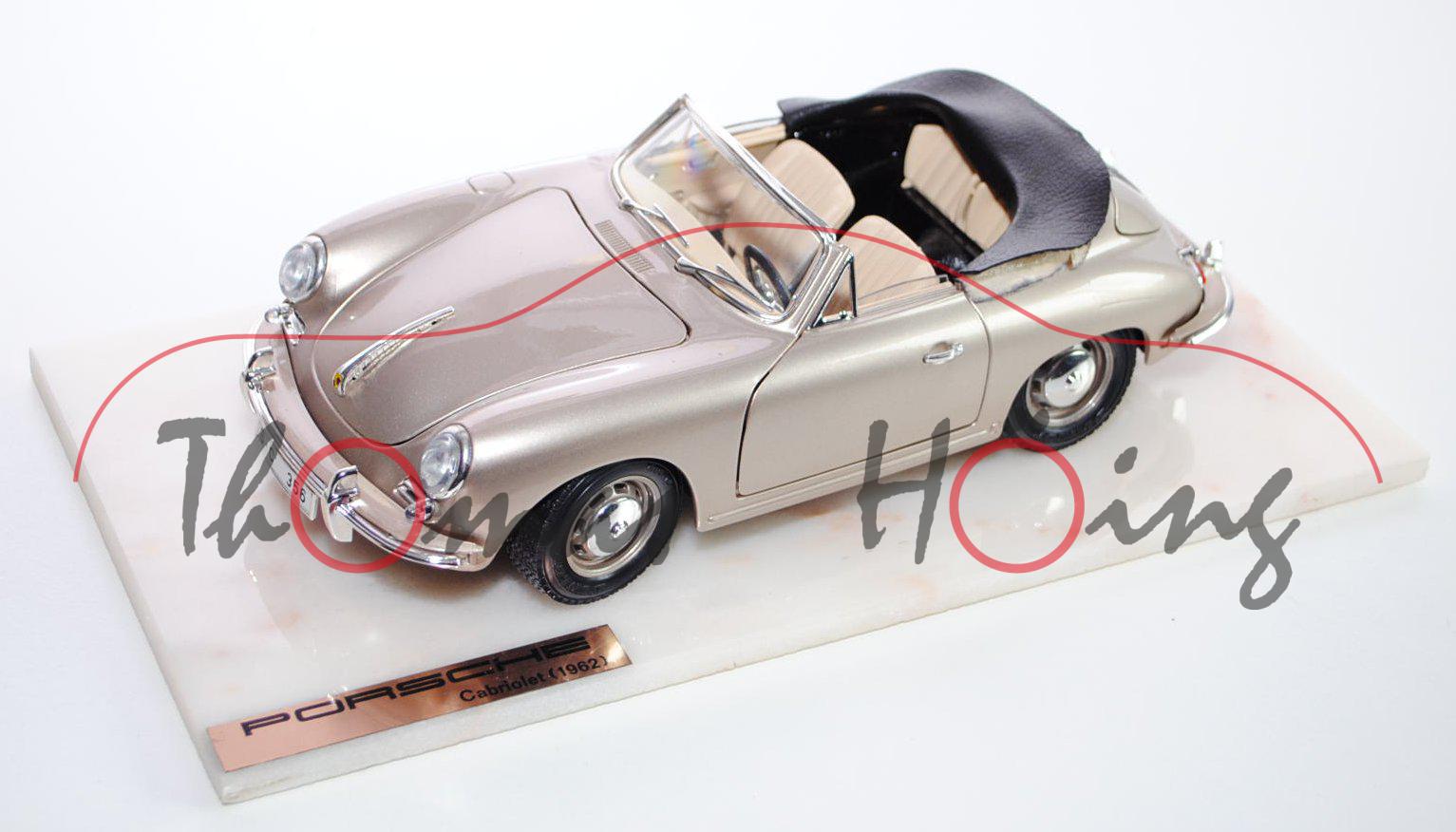 Porsche 356 B Cabriolet (1961), goldmetallic, Türen + Motorhaube + Kofferraum zu öffnen, mit Lenkung