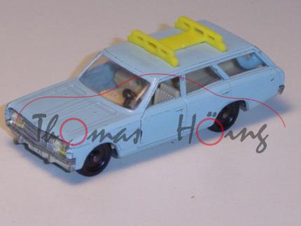 00009 Opel Rekord C Caravan (Typ fünftürig, Modell 1966-1971), taubenblau, innen beige, Lenkrad schw