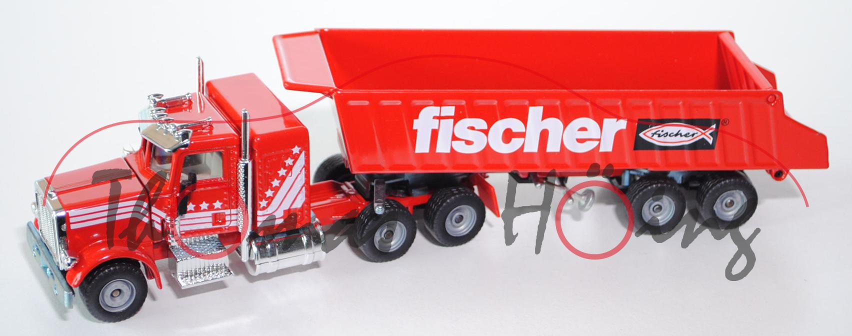 00401 Peterbilt 359-127 Conventional (Modell 1979-1984) Sattelkipper, verkehrsrot, fischer, SIKU, 1:55, L16