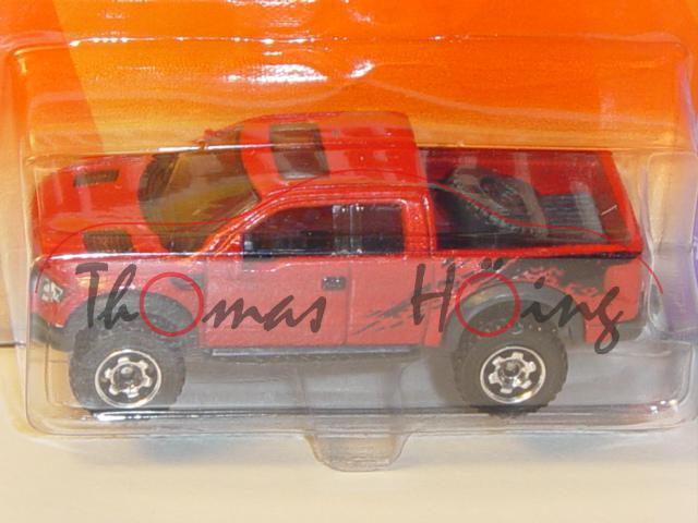 Ford F-150 SVT Raptor, Mj. 2010, feuerrot, Matchbox, 1:75, Blister