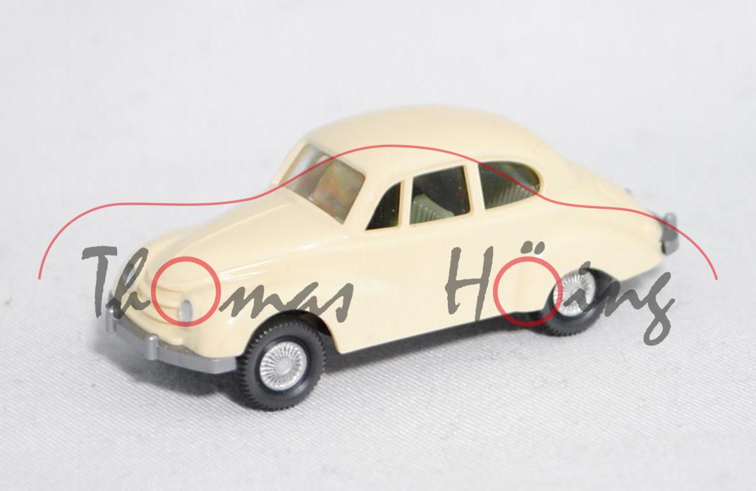 002f DKW Meisterklasse (Typ F 89 P, Modell 1950-1954), beige, Wiking, 1:87 (Vitrinenmodell)