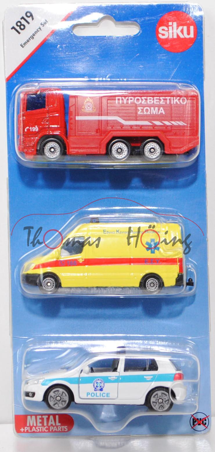 00902 GR Emergency Set, mit: Scania R380+MB Sprinter II+VW Golf VI, C 199 / AMBULANCE / POLICE, P29e