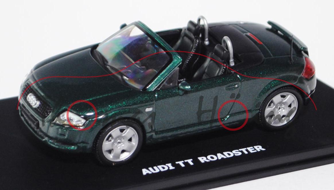 Audi TT Roadster (Typ 8N), Modell 1999-2006, moosgrünmetallic, innen schwarz, mit Heckspoiler, WEMI