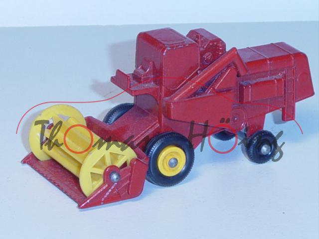 Claas Combine Harvester, feuerrot, Mähwerk signalgelb, Matchbox Series