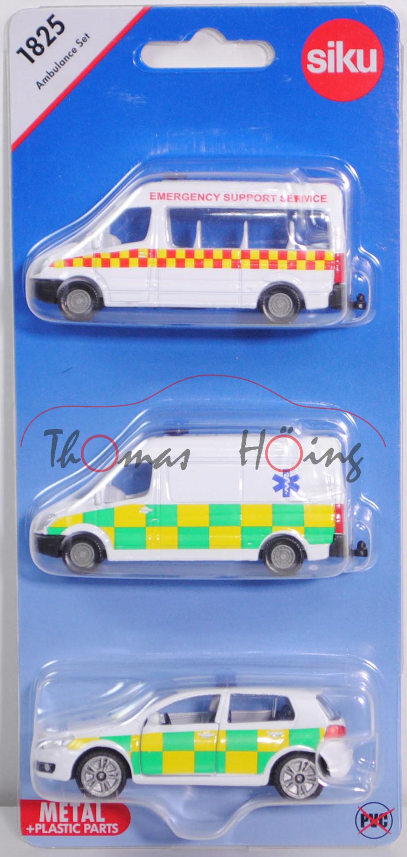 00600 GB Ambulance Set mit: MB Sprinter II Kleinbus + Kastenwagen + VW Golf VI, AMBULANCE, P29e