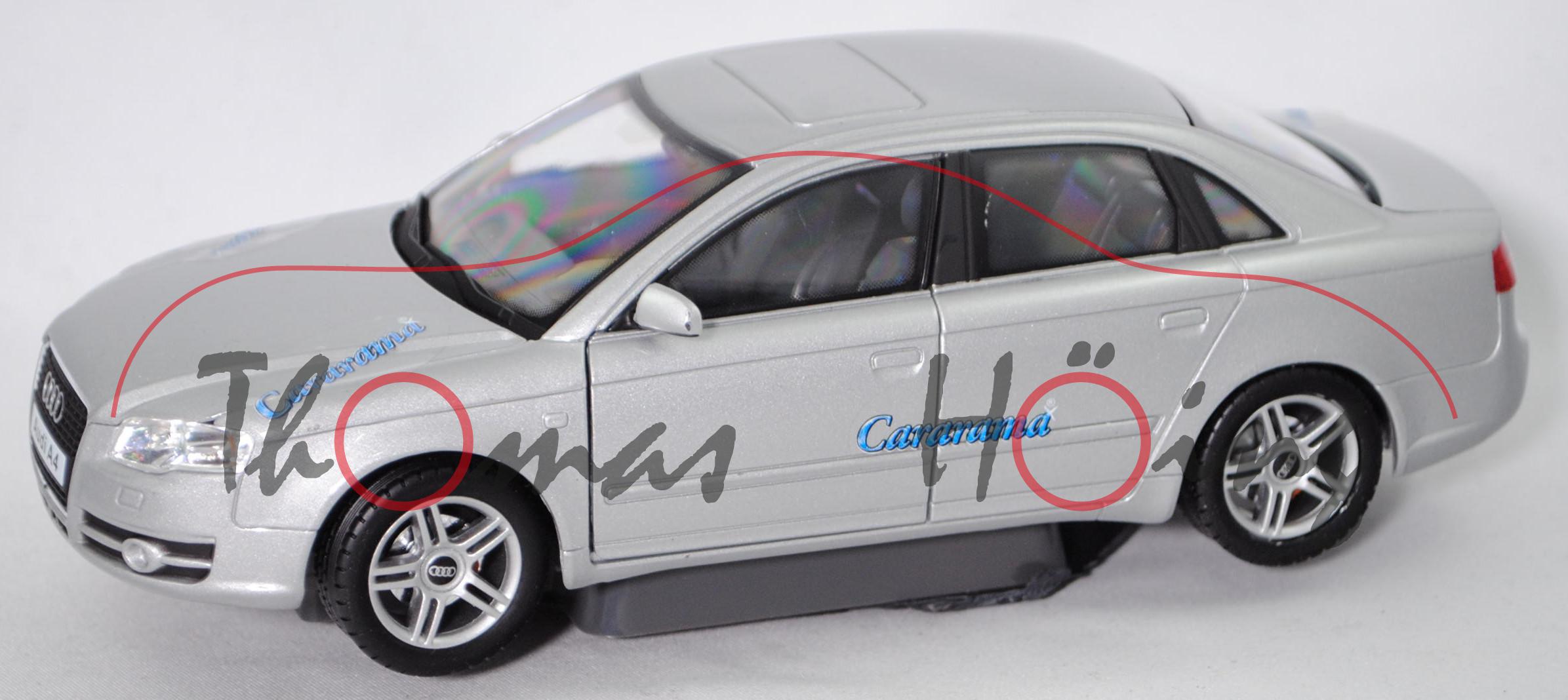 Audi A4 3.2 FSI quattro (B7, Typ 8E, Modell 2004-2007), lichtsilber metallic, Cararama, 1:24, mb m-