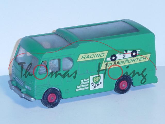 Racing Car Transporter, minzgrün, RACING TRANSPORTER / BP / LE MANS / SEBRING / SILVERSTONE / NURBUR