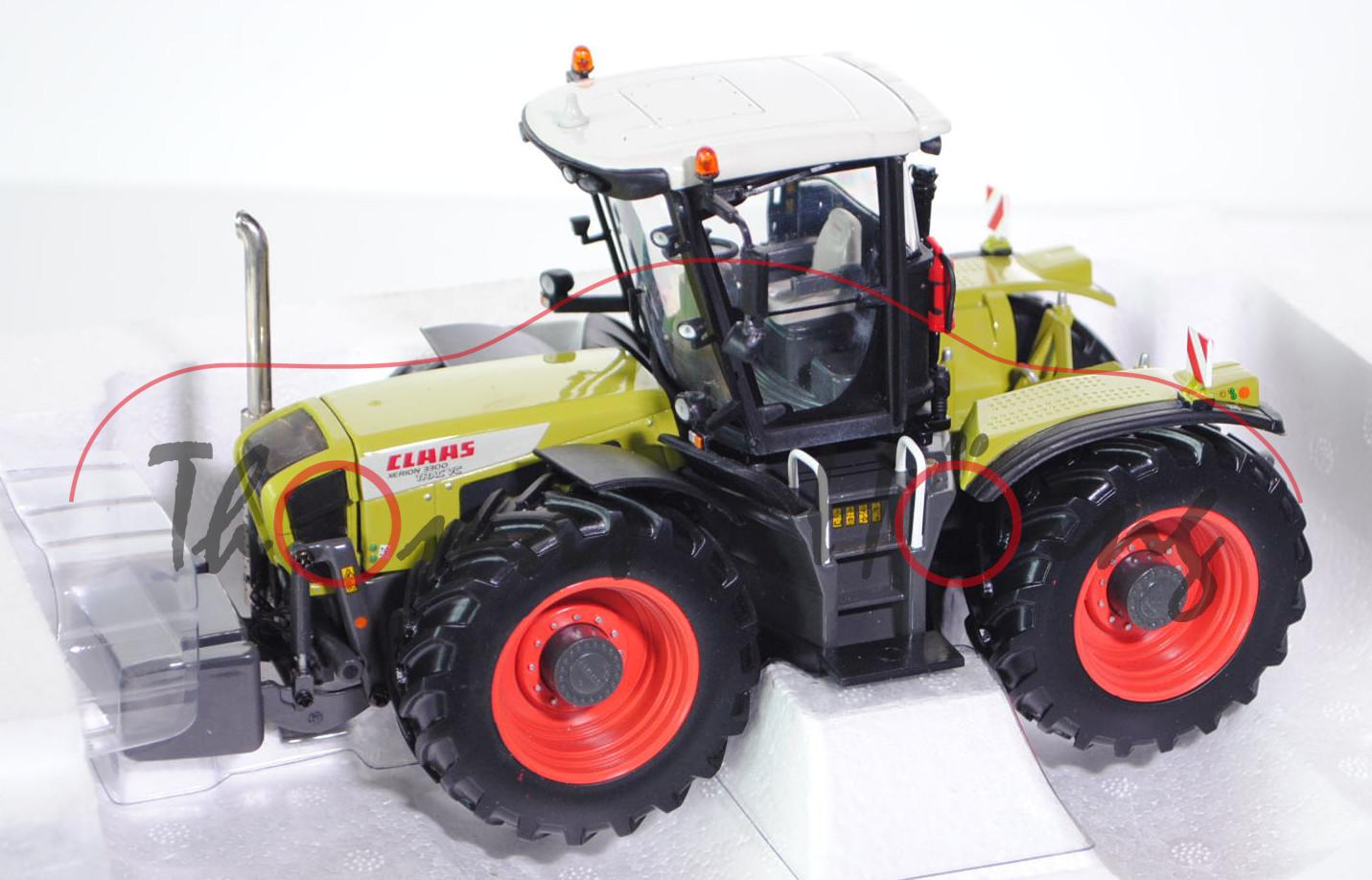 Claas Xerion 3300, olivgrün/perlweiß/hell-umbragrau, Haken hinten abgebrochen, Universal Hobbies, 1: