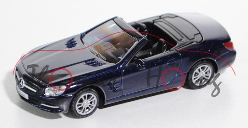 Mercedes-Benz SL-Klasse (Typ R 231), Modell 2012-, cavansitblau, 1:64, Norev, Werbeschachtel