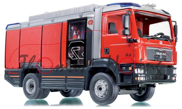 MAN TGM Rosenbauer AT, Modell 2010, feuerrot, Rollanden rot, Wiking, 1:43, mb