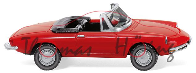 Alfa Romeo Spider (1. Generation, Baureihe 105/115, Modell 1966-1969), rot, Wiking, 1:87, mb