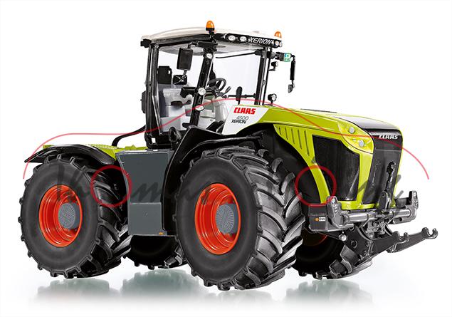 Claas Xerion 4500 TRAC VC (3. Gen., Facelift 2014, Modell 2014-), claasgrün/grau, Wiking, 1:32, mb