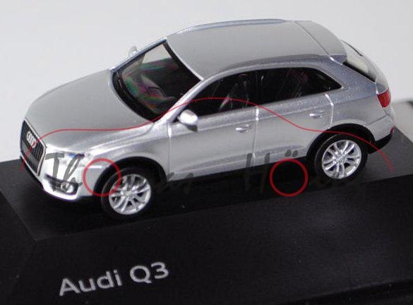 Audi Q3 (Typ 8U, Modell 2011-2015), eissilber, Herpa, 1:87, Werbeschachtel