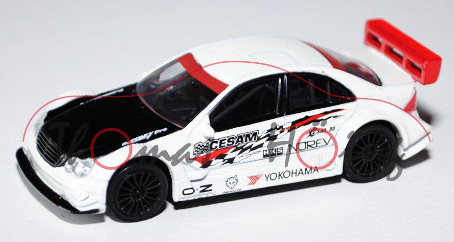 Mercedes AMG C-Klasse DTM, reinweiß/schwarz, CESAM / YOKOHAMA / NOREV / HKS / OZ / REMUS, Heckflügel