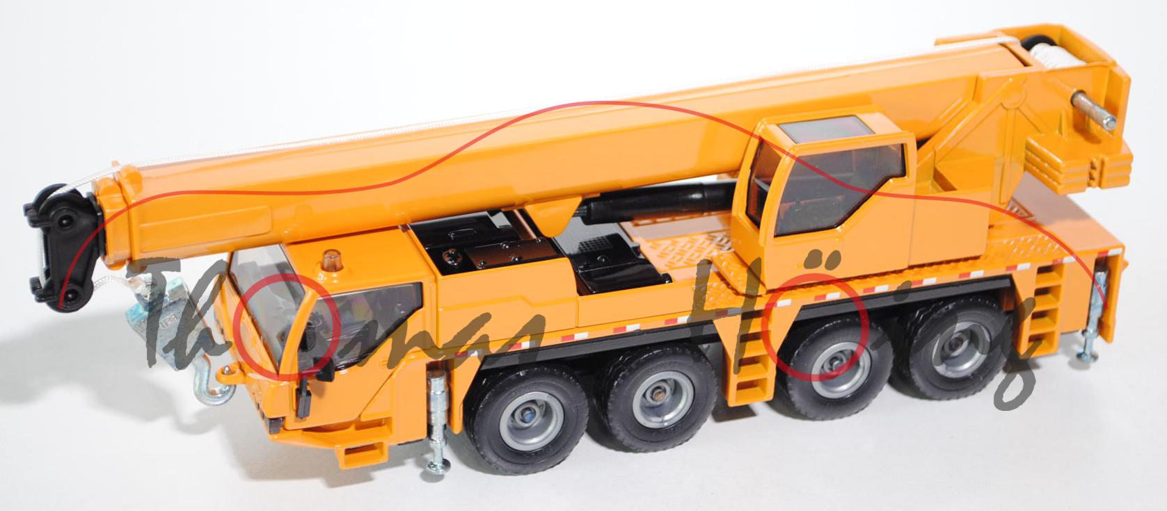 88800 Kranwagen Liebherr LTM 1060/2, chromgelb, rot/weiße Streifen auf den Seiten, 1:55, L17mpK  (Sc