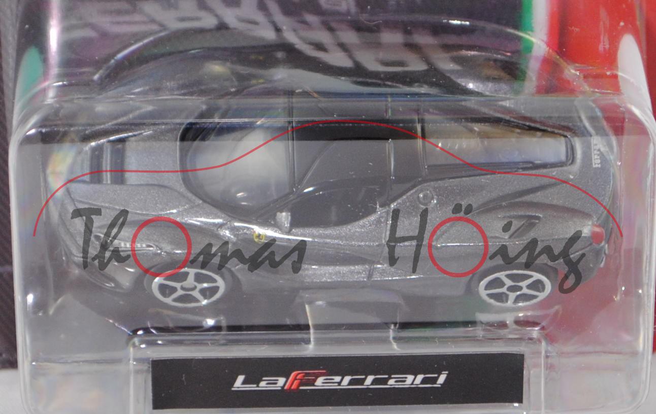 Ferrari LaFerrari (Mod. 2013-2016), grigio ferro metallizzato, Bburago FERRARI RACE & PLAY, Blister